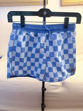 Zara Blue Checkered Kids Swim Shorts